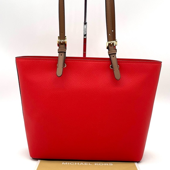 Michael Kors Medium Double Packet Pebbled Leather Tote Bag - Picture 3 of 12